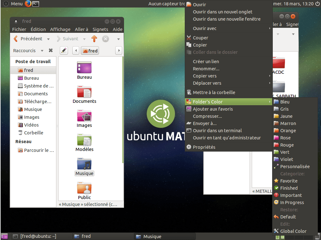 Ubuntu changer les couleurs des dossiers facilement avec l’extension FolderColor