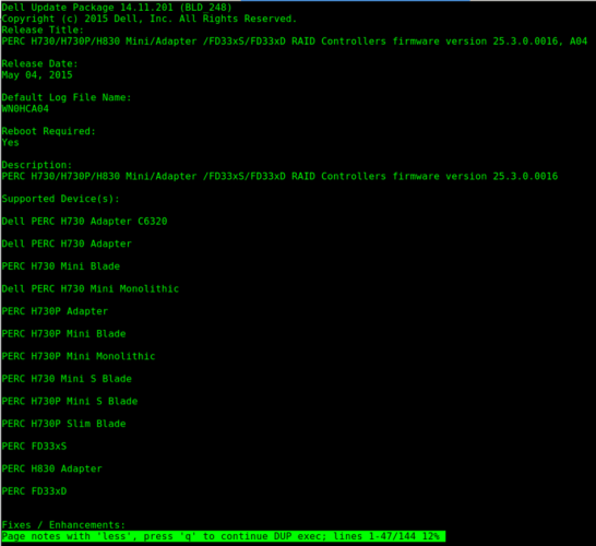 Debian 8 mettre à jour le firmware d’une carte RAID PERC H730 Mini